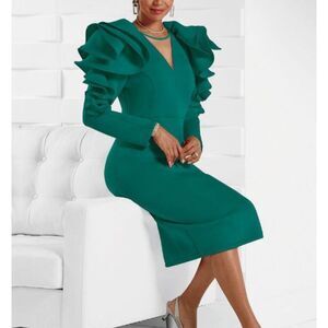 Sculpted Ruffles Dress by EY Boutique